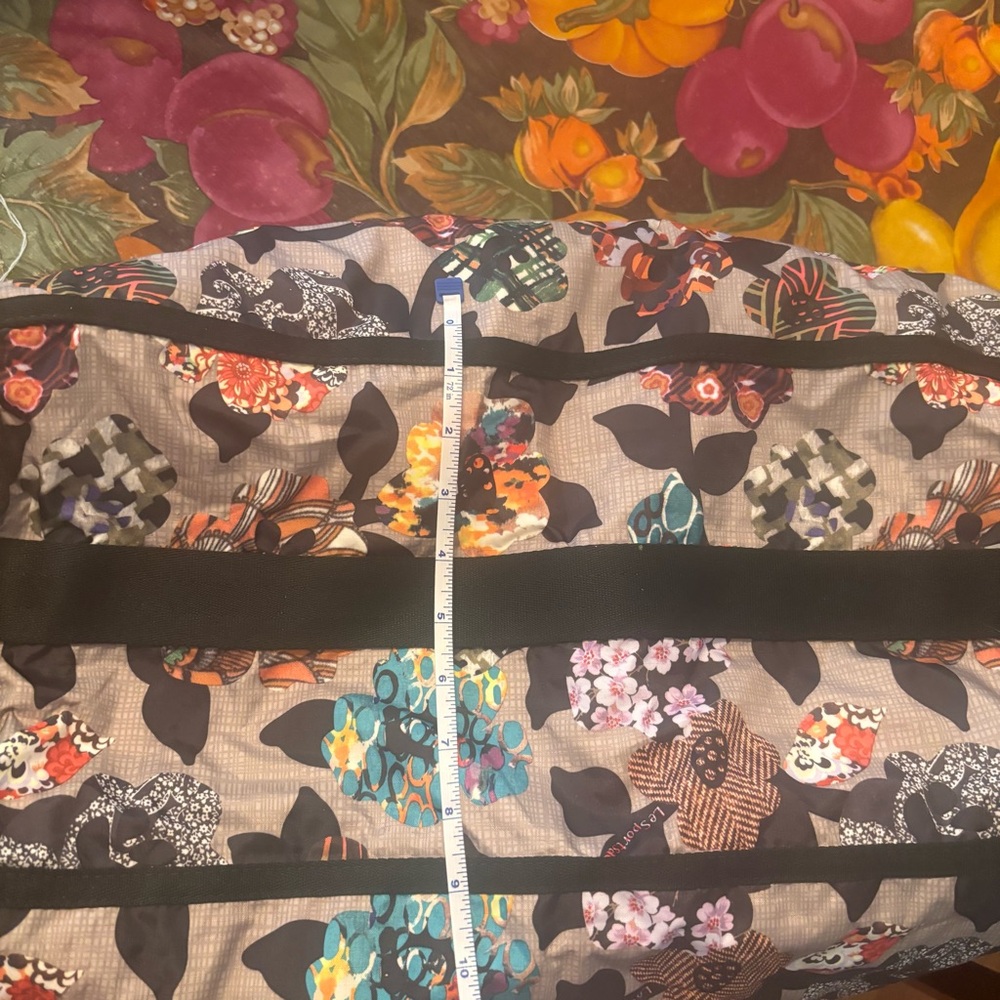 LeSportSac Large Duffle Bag Brown Multi Flower Print Softshell Weekender - Picture 6 of 6